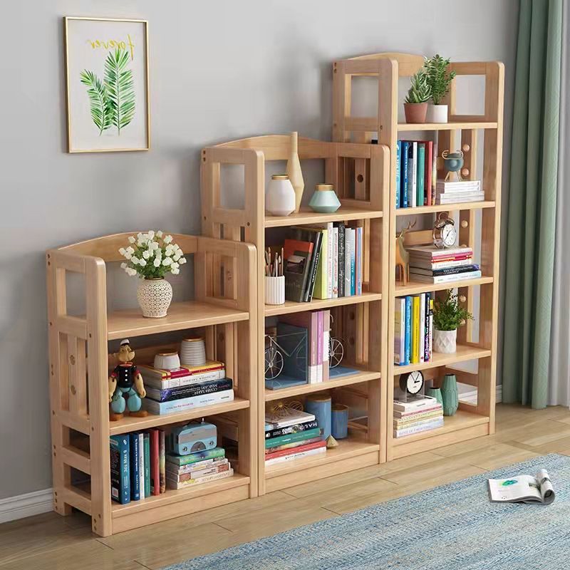 Modern Open Back Standard Bookshelf Wooden Bookcase with Shelves for Study Room