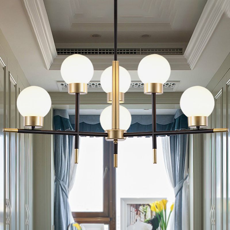 Volwassen slaapkamer modo kroonluchter metaal moderne stijl suspensie licht met helder/witte glazen schaduw