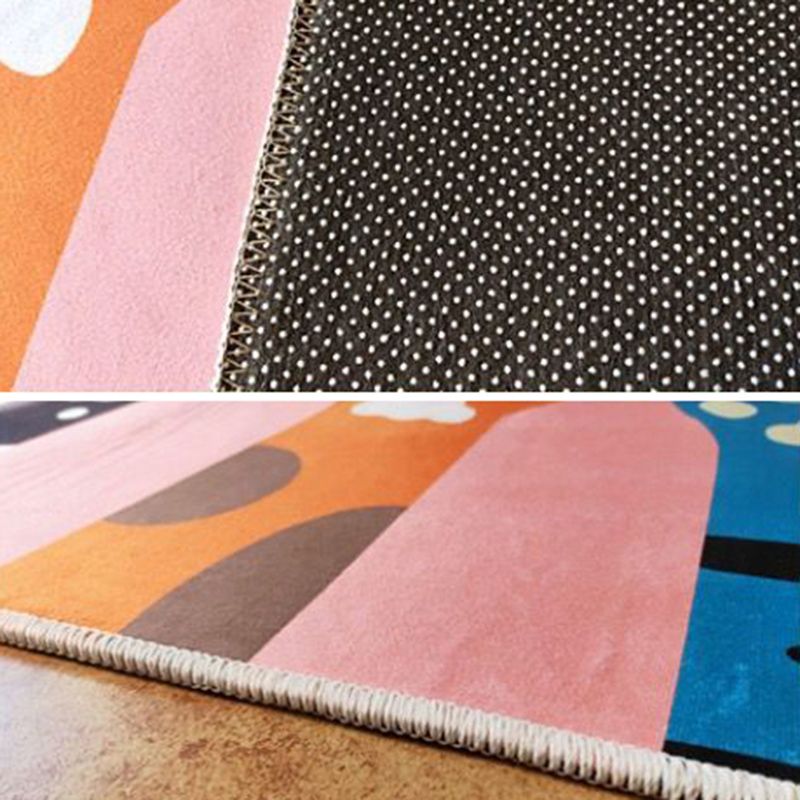 Simplicity Floral Print Rug Funky Polyester Rectangle Rug Friendly Washable Indoor Carpet for Home Decoration