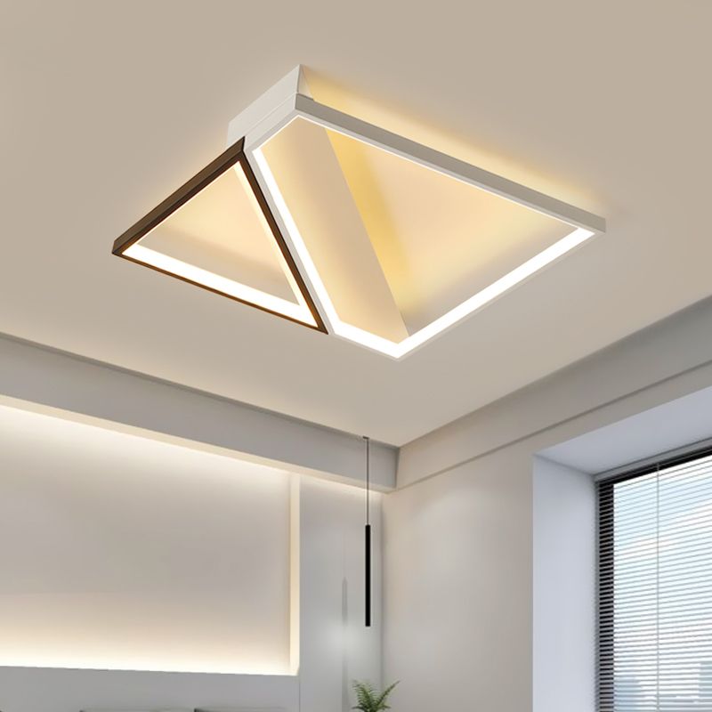 Luz de techo empotrada de metal con forma de cubo cuadrado y montaje empotrado LED minimalista blanco para dormitorio