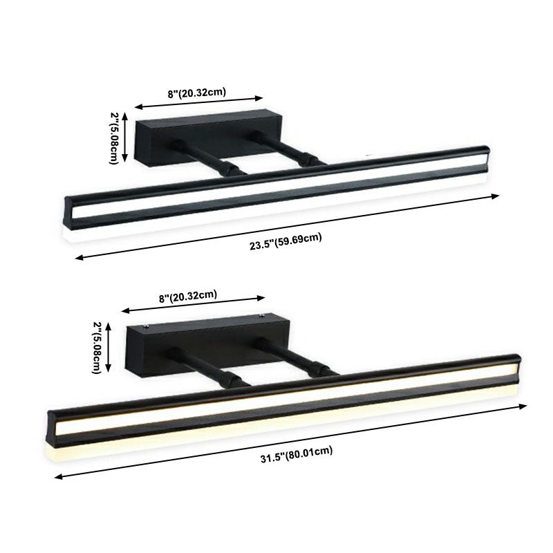Modern Style Linear Shade Wall Lighting Metal 1 Light Mirror Sconce Lamp