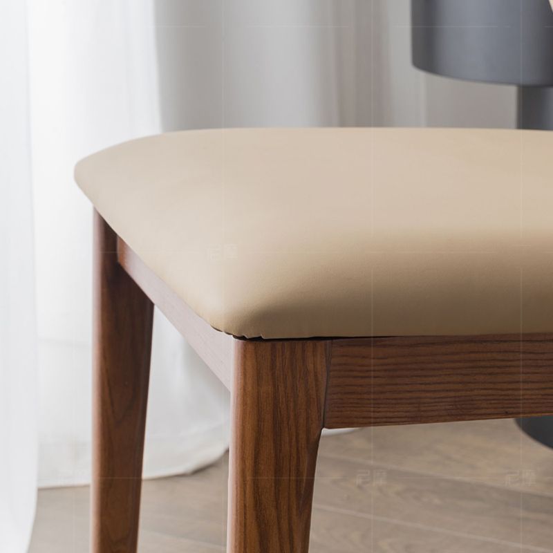 Industrial Upholstered Armless Chair Home Solid Wood Dining Chair