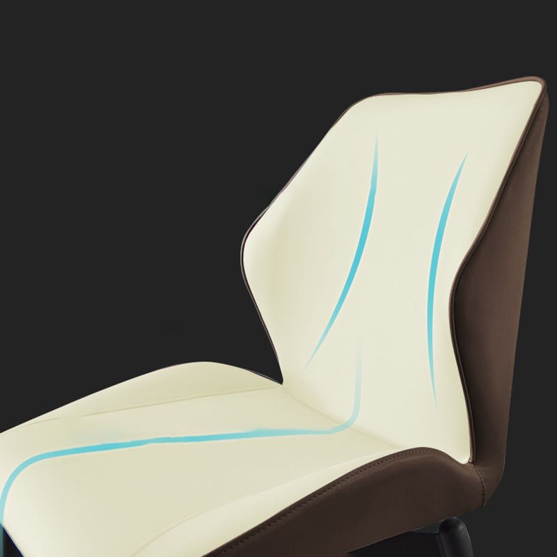 Home Dining Room Chair Faux Leather Side Wingback Armless Chair