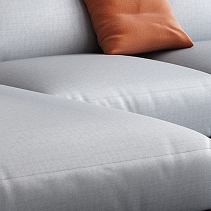 Square Arm Loose Back Sectional with Chaise Faux Leather 4-seater Sectional