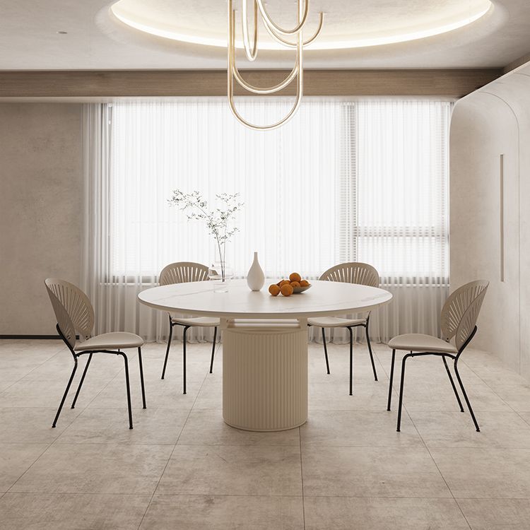 Sillas sin brazos de comedor modernas Sillas laterales de comedor interior con patas de metal