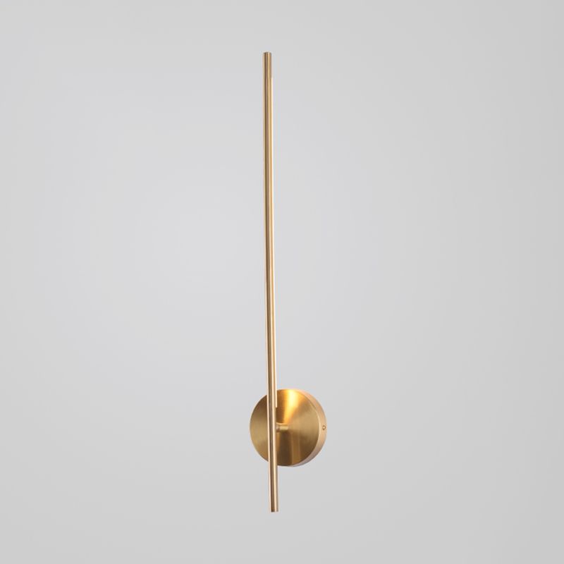 Linear Shade Metal Wall Sconce Modern Style Single Light Wall Lighting Fixtures in Brass