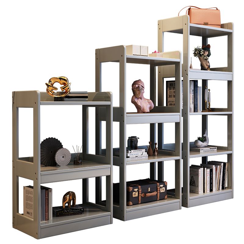 Modern Style Standard Bookshelf Wooden Open Back Bookcase with Shelves