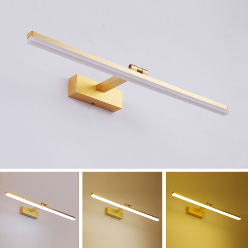 Modernist Single-Bulb Copper Mirror Front Light LED Metallic Wall Mounted Light for Bathroom