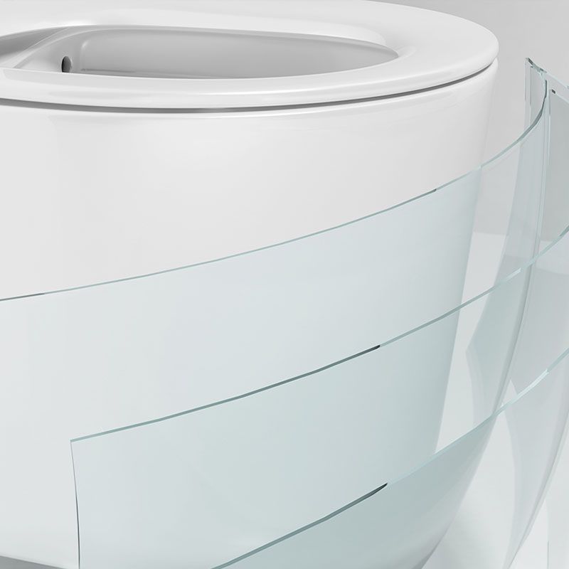 Modern Toilet Bowl Wall Mount Porcelain All-In-One Flush Toilet