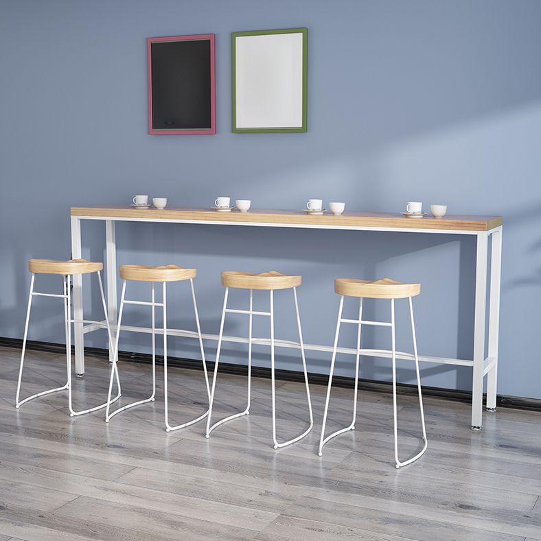 Indoor Contemporary Bar Dining Table Rectangle Solid Wood Bar Table