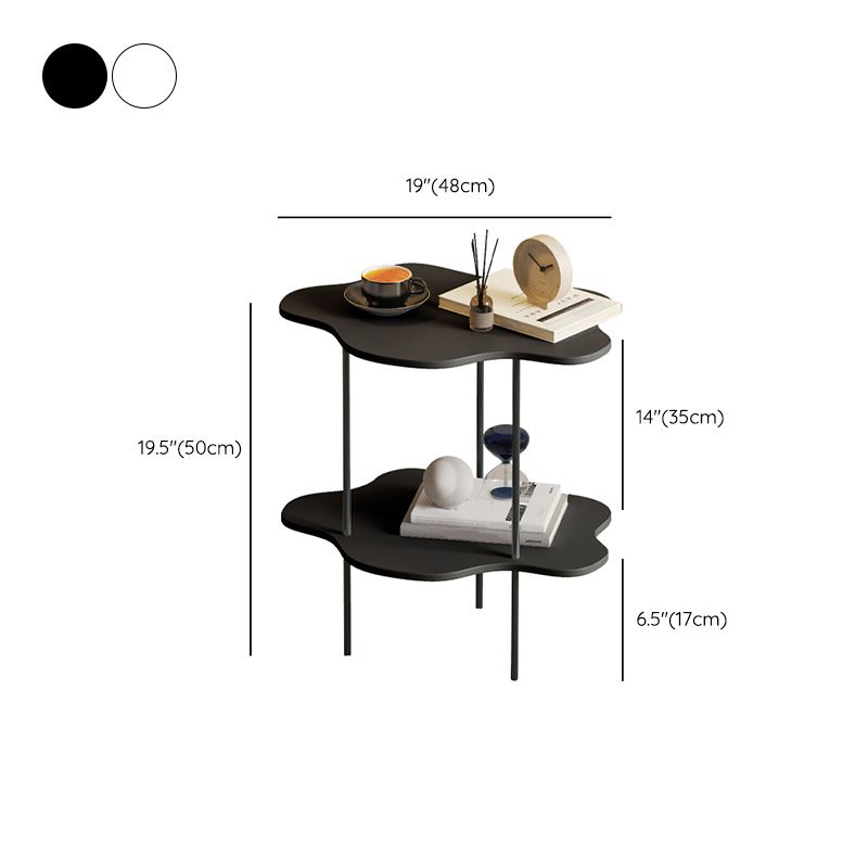 19"H Contemporary Corner Table Double Tier Accent Side Table