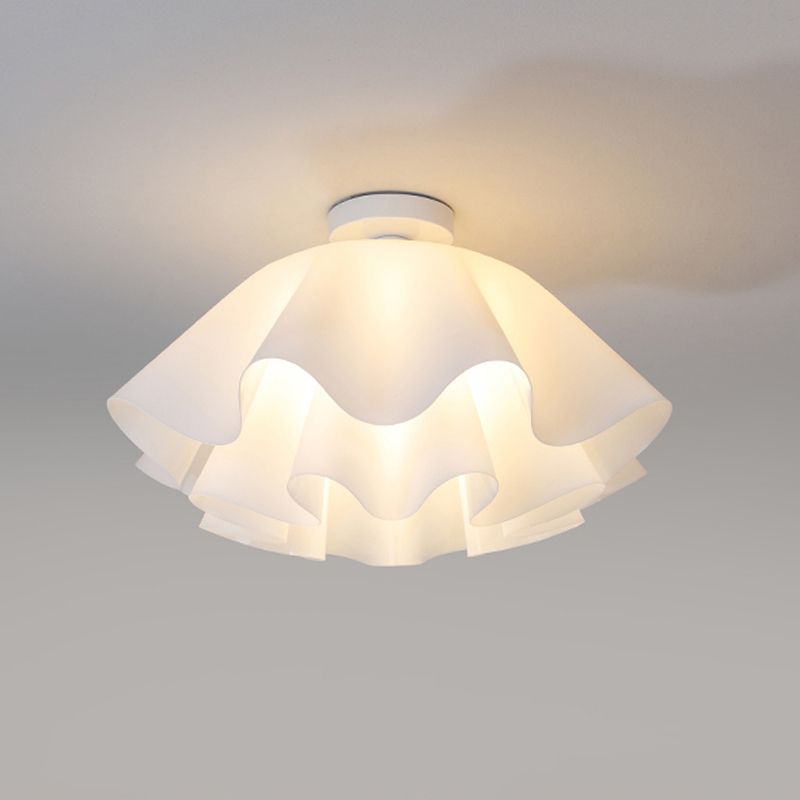 Flower Shape 1 - Light Flush Mount Light Iron and Acrylic Flush in White