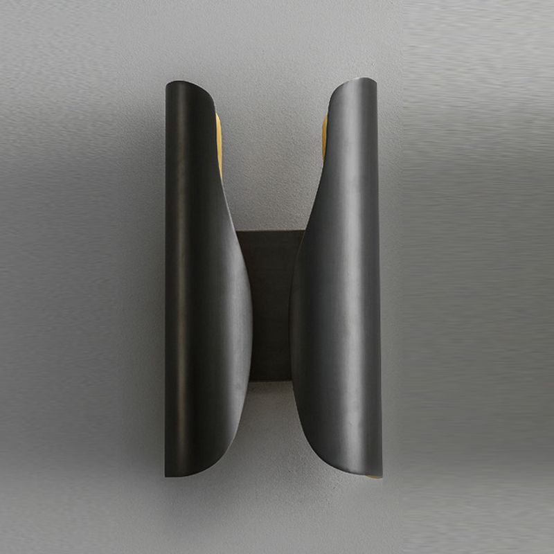 Metal Curved Wall Lighting Modern Style 2 Lights Wall Lighting Fixtures
