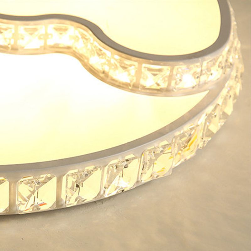 Instalación moderna incrustada blanca de la lámpara de techo del dormitorio led con pantalla de cristal de estrella y luna