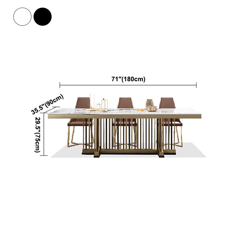 Mesa de comedor de lujo tradicional rectangular Mesa de piedra sinterizada