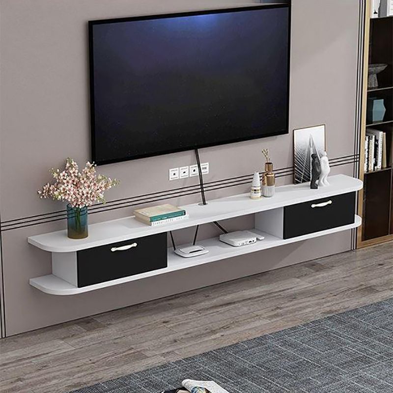 Contemporary Style TV Stand Faux Wood Wall-mounted TV Cabinet with 2 Doors
