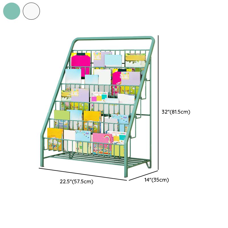 Modern Closed Back Ladder Bookshelf Metal Shelves Included Bookcase