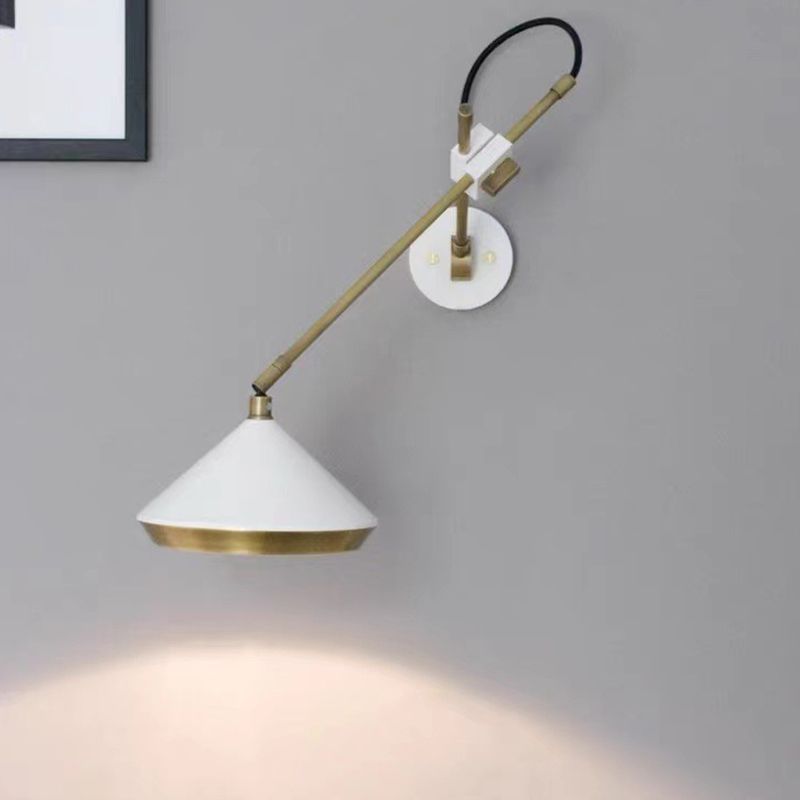 Postmodern Wall Light Fixture with Metallic Shade for Sitting Room