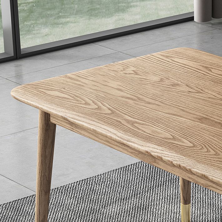 Ash Wood Dining Table Luxury Style 4 Legs Base Solid Wood Table for Dining Room