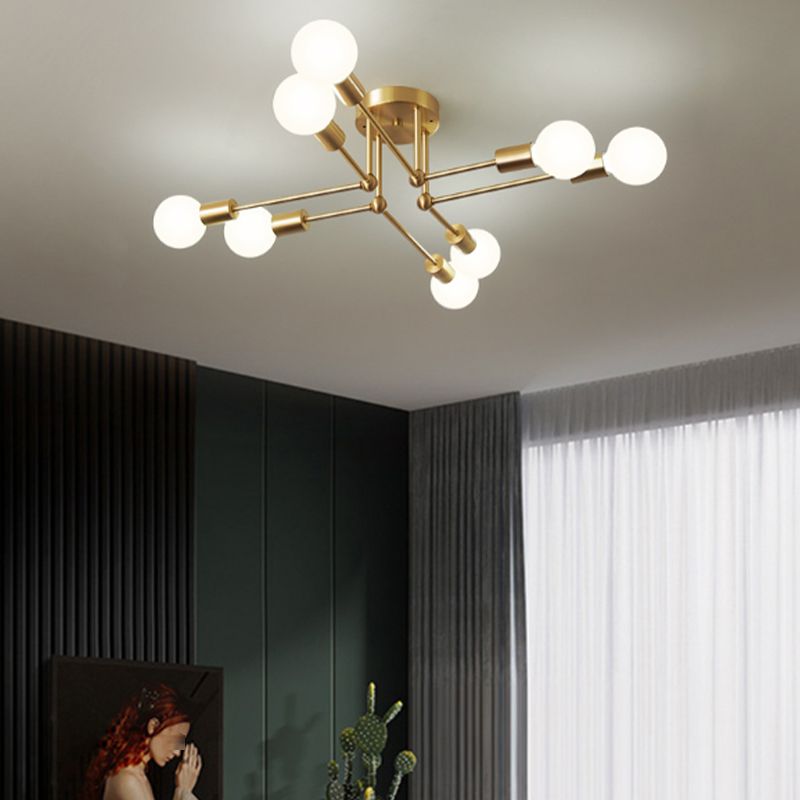 Industrial L Ceiling Lamp Minimalist Flush Mount Light Fixture for Bedroom