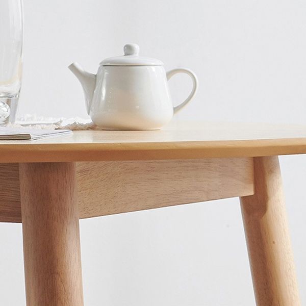 Mesa redonda de madera de goma para restaurantes Modern de comedor en naturaleza/nogal con 4 patas