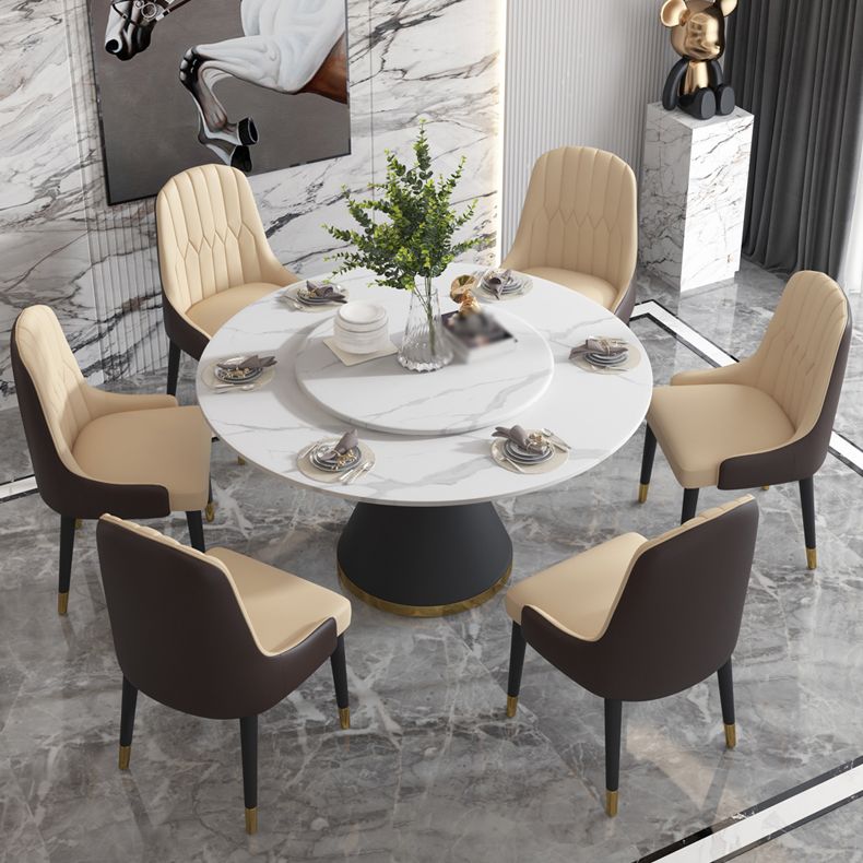 Chaises de salle à manger de style glamour nordique, chaise d'appoint avec accoudoirs en métal pour cuisine (Ensemble de 2)