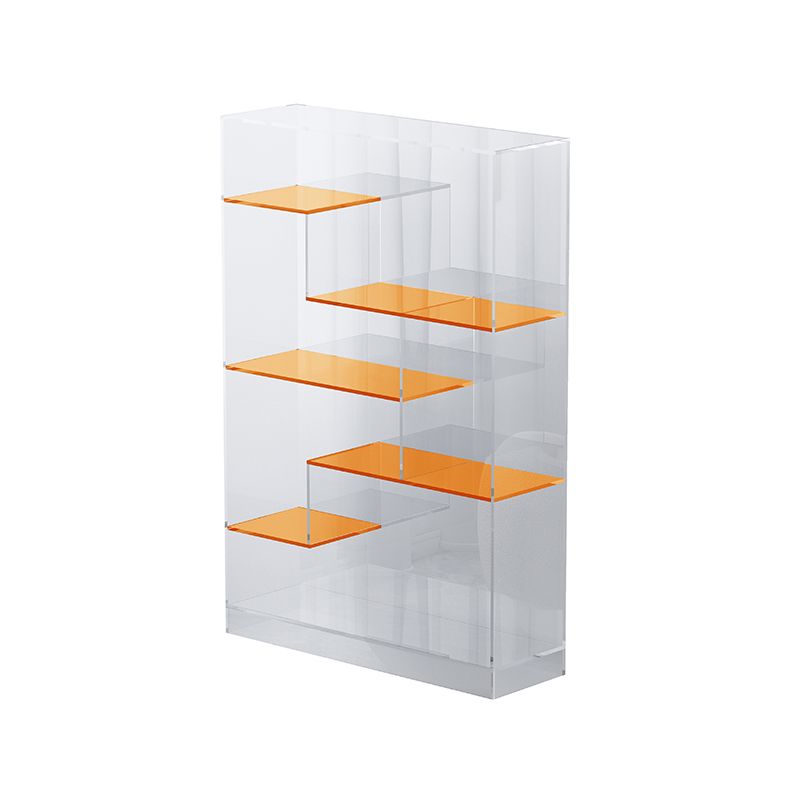 Contemporary Closed Back Bookshelf Standard Acrylic Bookcase with Shelves