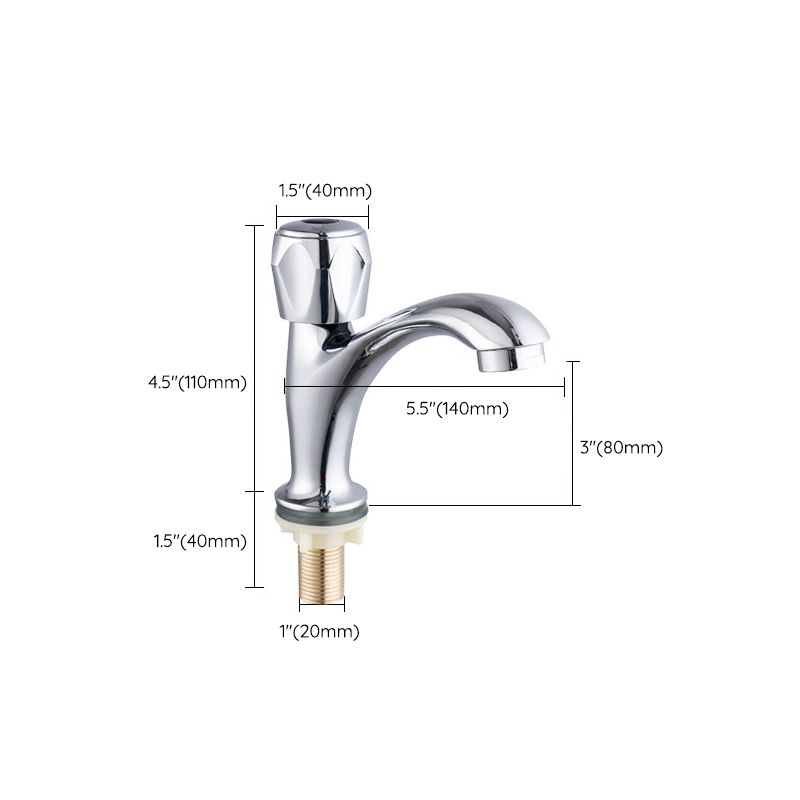 Contemporary Faucet Knob Handle 1 Hole Low Arc Solid Brass Faucet