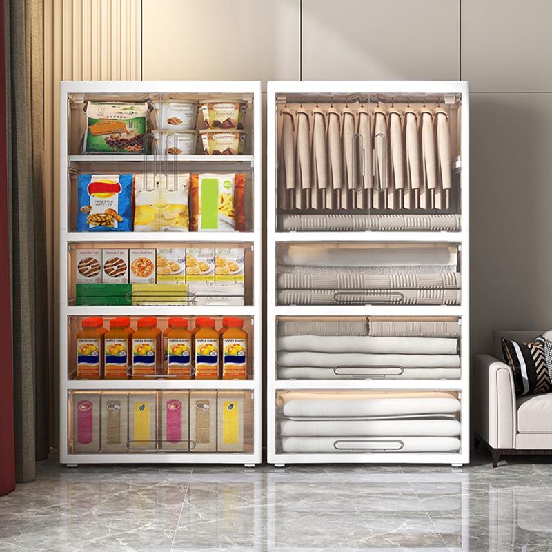 Hinged Wardrobe Armoire with Legs Contemporary Storage Cabinet