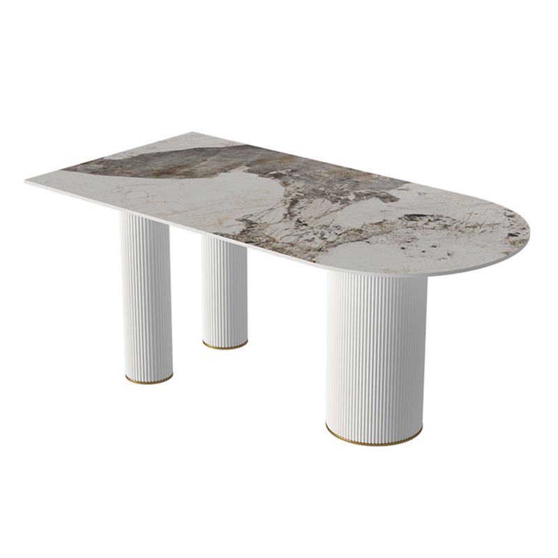 Metal Traditional Luxury Free Form Indoor Table Sintered Stone Table with 3 Legs
