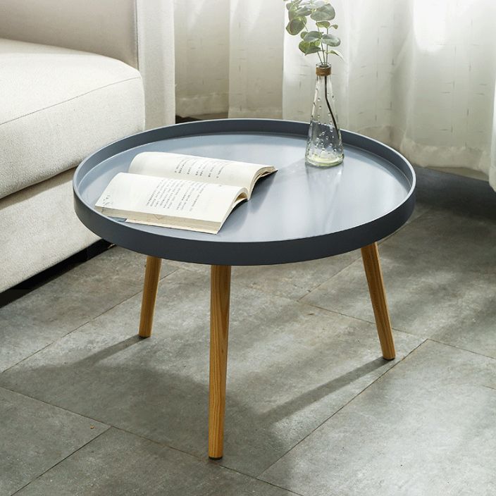 23.62 inch Wide Scandinavian Sofa Side Accent Table Wooden 3 Legs Round Side End Table