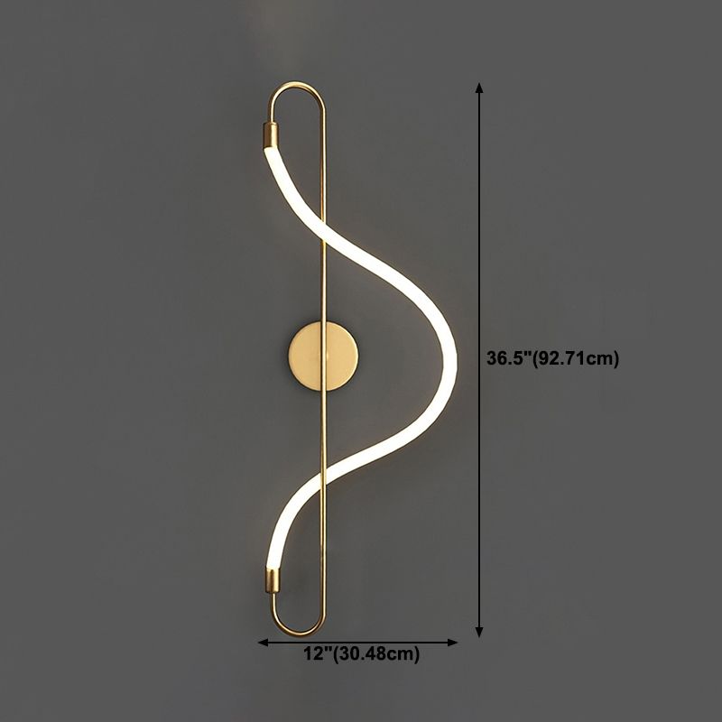 Modern Style Linear Wall Light Gold 1 Light LED Wall Sconce for Living Room