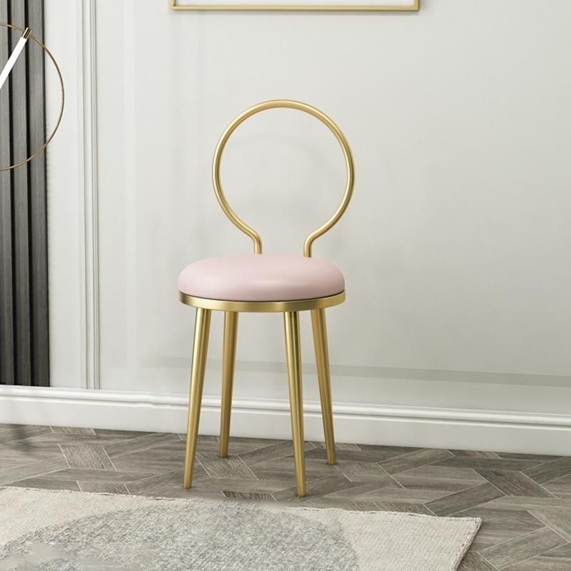 Glam Velvet Dining Chair Open Back Dining Side Furniture with Gold Legs in Matte Finish
