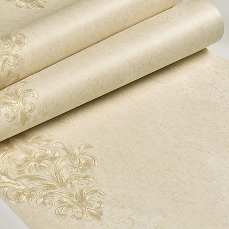 Non-Woven Wallpaper with Damask Design, Neutral Color, 31-foot x 20.5-inch