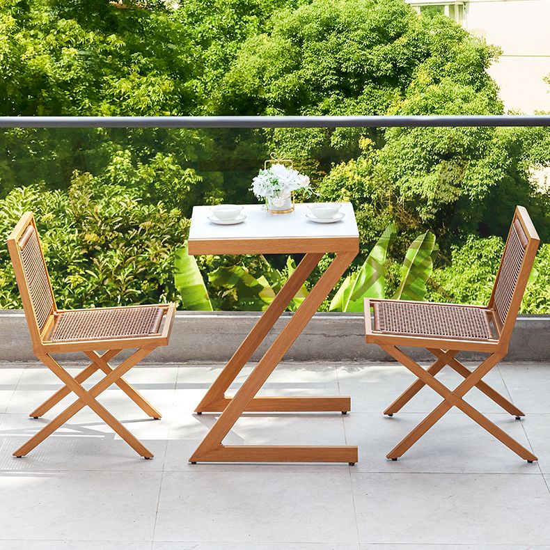 Contemporary Style 2/3 Pcs Dining Set Stone Square Dining Table Set