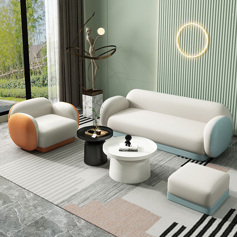 Modern Macaroon Sofa Pillow Top Arm Standard Tight Back Sofa for Apartment