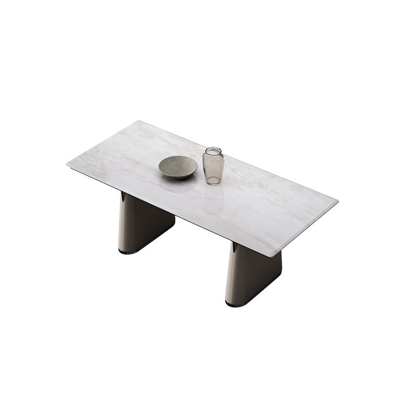 1/5/7 Pieces Modern Rectangle White Stone Dining Set for Home