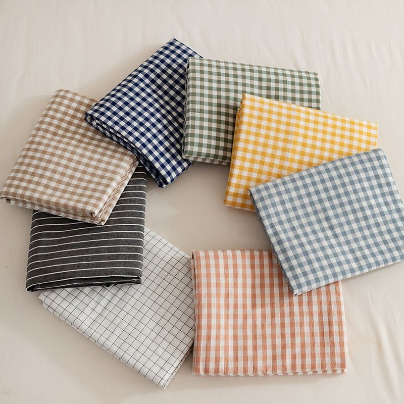 100 Cotton Sheet Set Checkered and Solid Color1or 2 Piece Bed Sheet