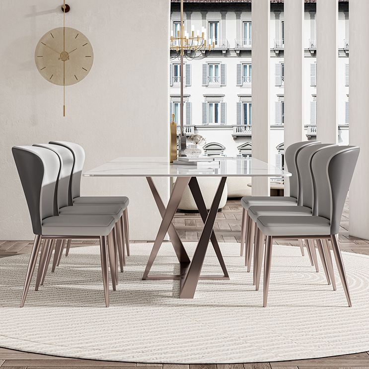 Nordic Sintered Stone Top Dining Set Rectangle 1/3/4/5/7 Pieces Dining Table with Chairs