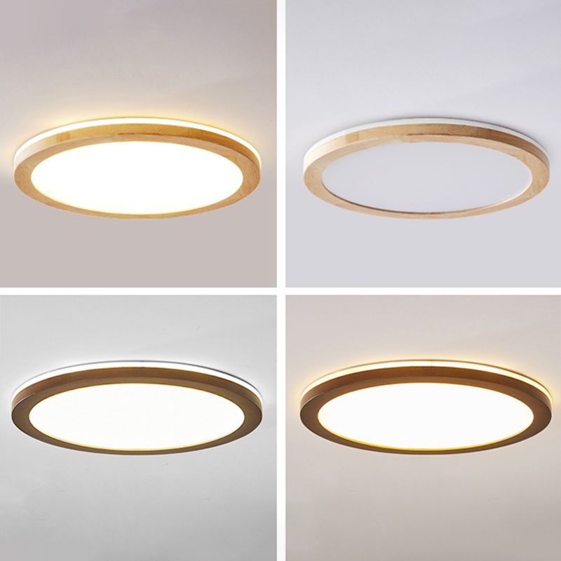 Legno Rotondo Flush Light Light Modern Single Light Flush Massimale Light Fixtures in Brown