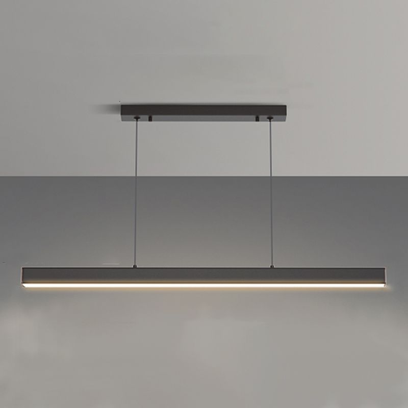 Comedor Modern Island Lighture Luz de aluminio lineal negro Luz de aluminio