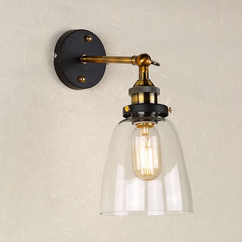 Oval Vanity Wall Light Fixtures Retro Industrial Style Glass Single  Vanity Light