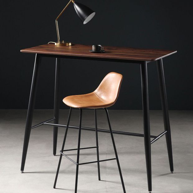 Contemporary Matte Finish PU Leather Barstool Footrest Restaurant Stool