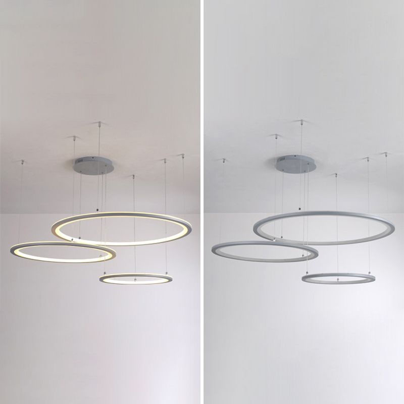 Moderne kroonluchters voor eetkamer meerdere ringen Opgebroken verlichtingsarmaturen