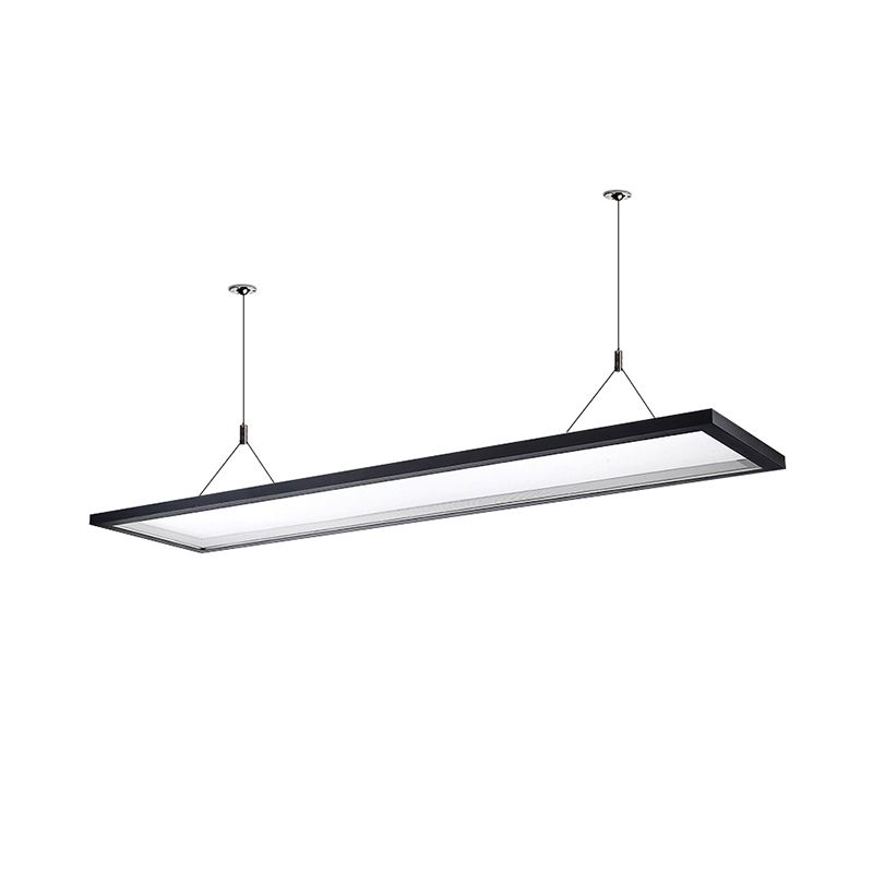 Silver/nero Ultra Slim sospeso a sospensione moderna Kit di luce a soffitto acrilico a led per ufficio