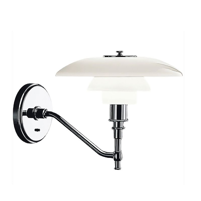 Industrial Glass Wall Lighting Ideas White Shade Wall Lamp for Living Room