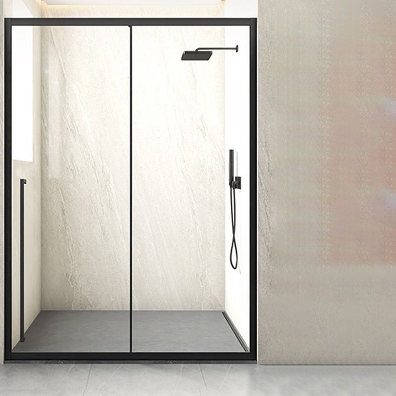 Framed Single Sliding Shower Door Transparent Tempered Shower Bath Door