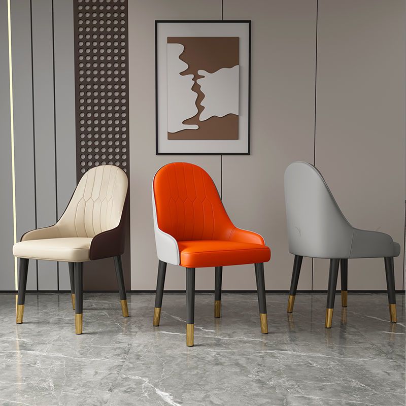 Faux Leather Dining Chair Parsons Home Dining Arm Side Chair