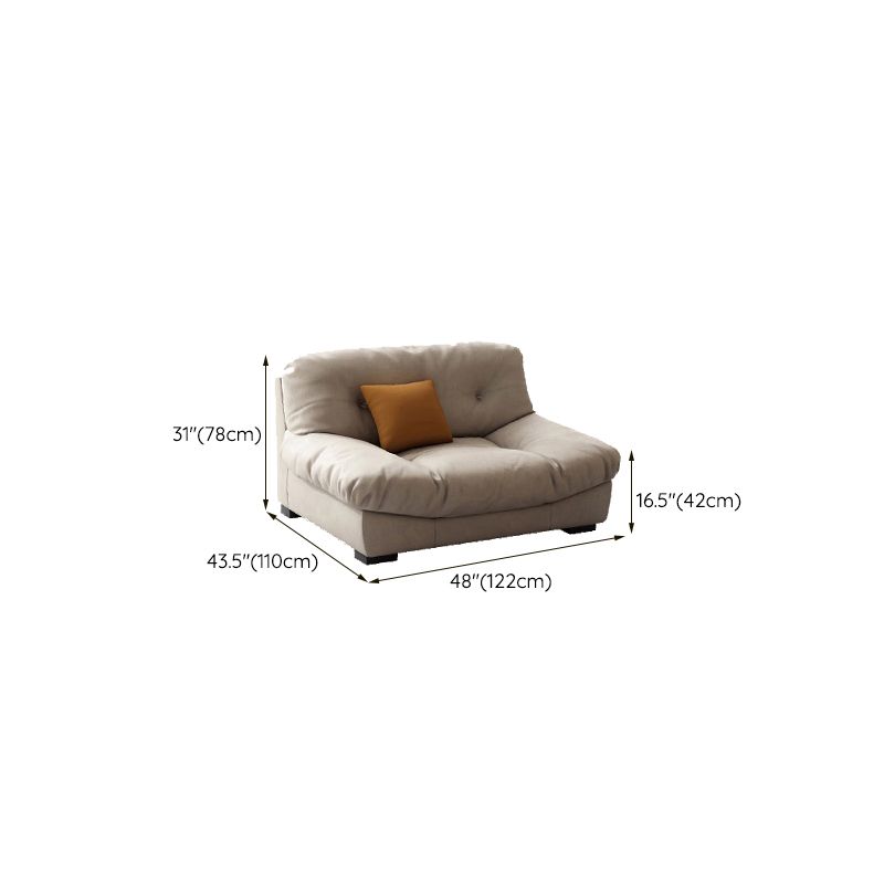 Modern White Cushions Armless Living Room Faux Leather Seating
