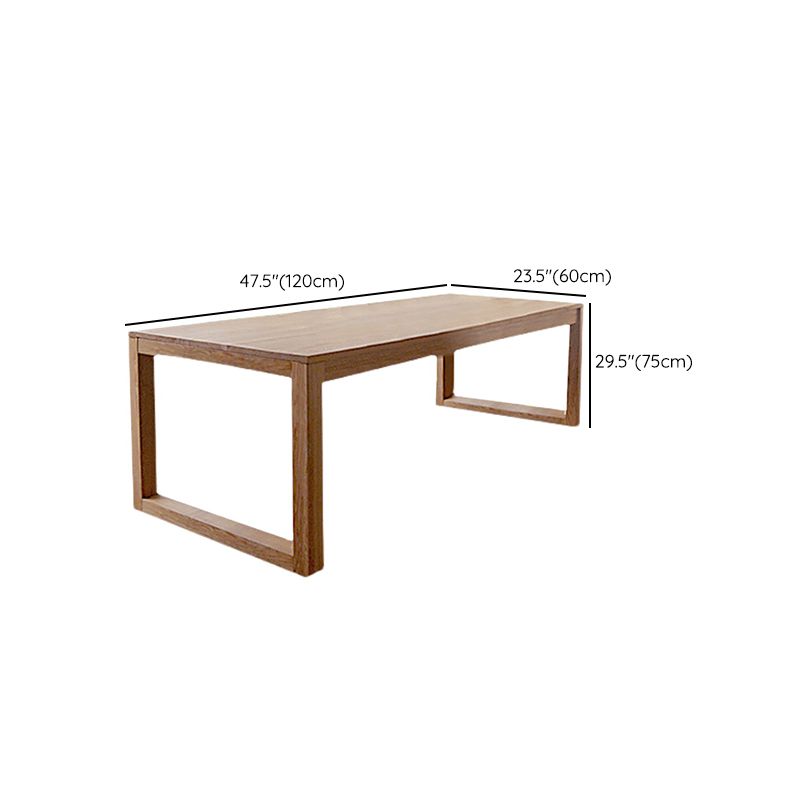 Modern Natural Pine Rectangular Top Dining Table with 4 Legs